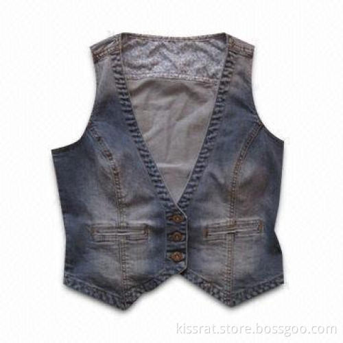 Women's Vest Jeans, Available in Various Colors, Weighs 12oz